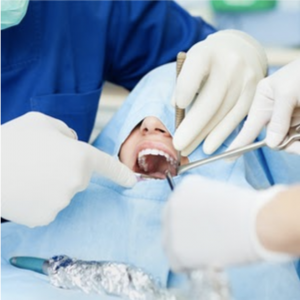 patient getting dental implant treatment